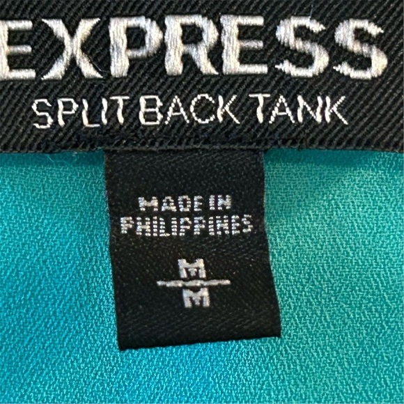 Express Women's Split Back Tank Top Green Size M Sleeveless Scoop Neck - Picture 5 of 6